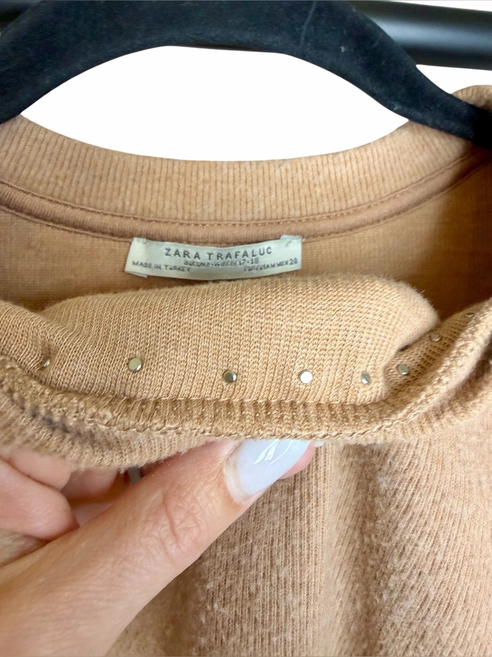 Zara Trafaluc Pearl Embellished Crop Top - Size Medium - Picture 5 of 7